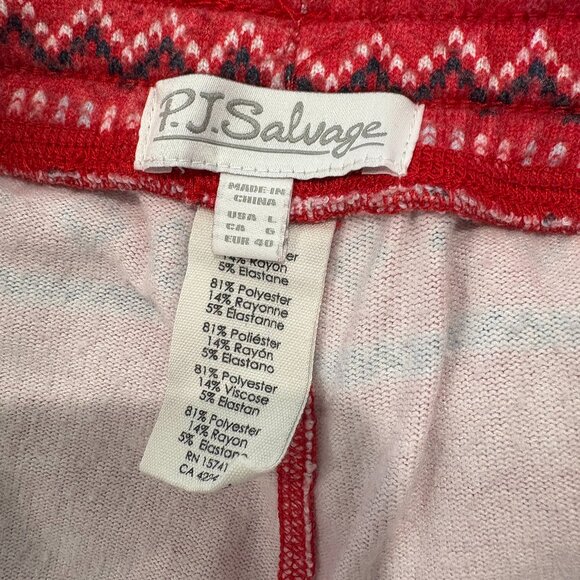PJ Salvage Cozy Pajamas 2 PC Set Snowflake Kisses Top & Jogger Pants Size Large - Picture 6 of 6